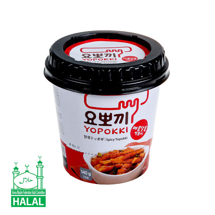 [YOPOKKI] Cup Rice Cake (Topokki) Sweet and Spicy Flavour (Certifié HALAL)