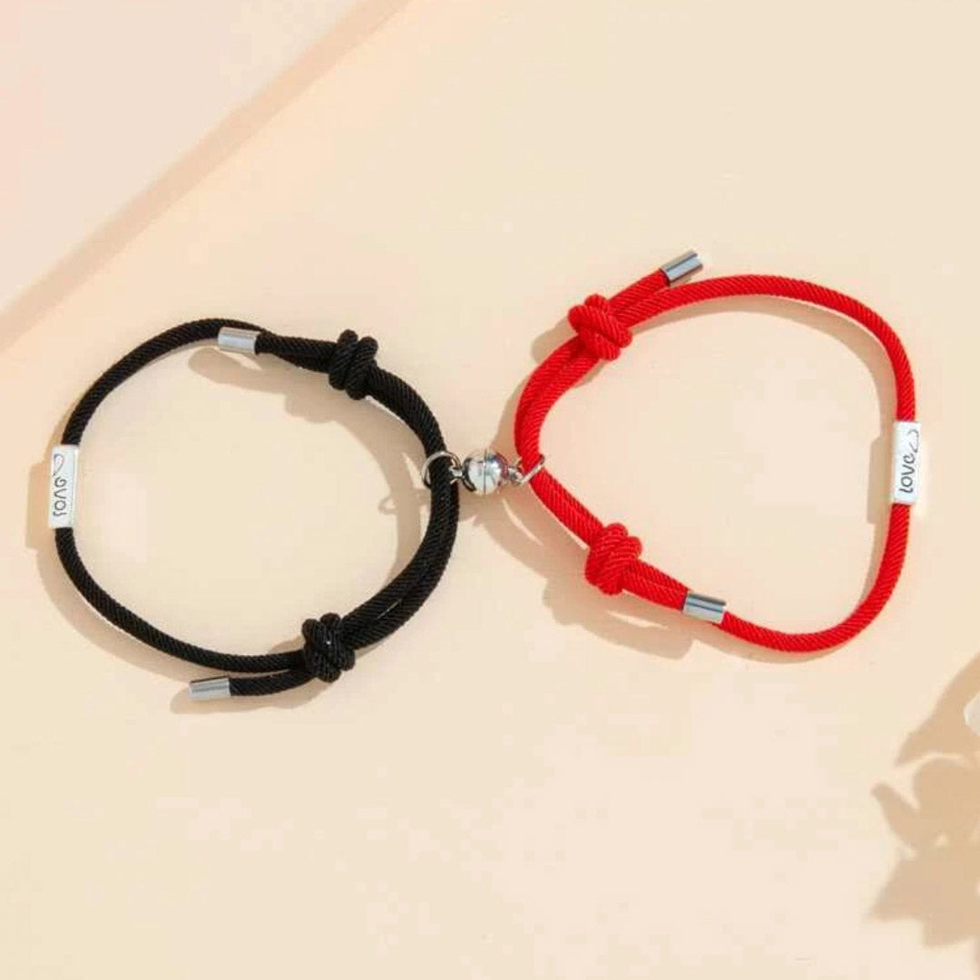 Bracelets rouge et noire pour couples ou bestfriends (2pcs)