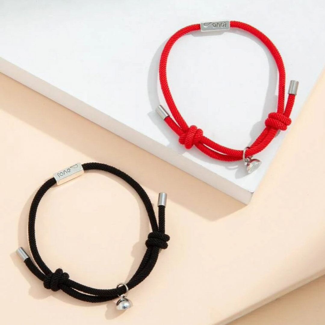 Bracelets rouge et noire pour couples ou bestfriends (2pcs)