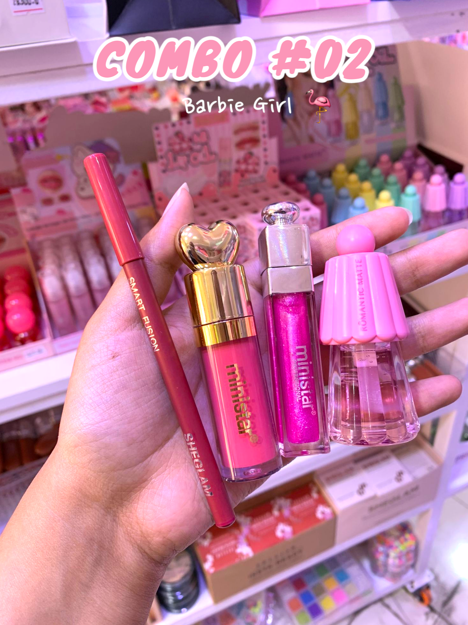 Lip Combo : Mocha girl, barbie girl, Peach summer, office siren, Strawberry girl, Clean girl