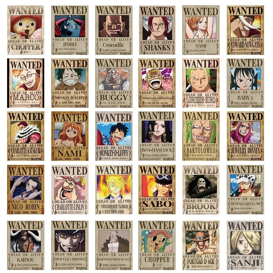 Pack 5 One piece - Wanted (Haute qualité)