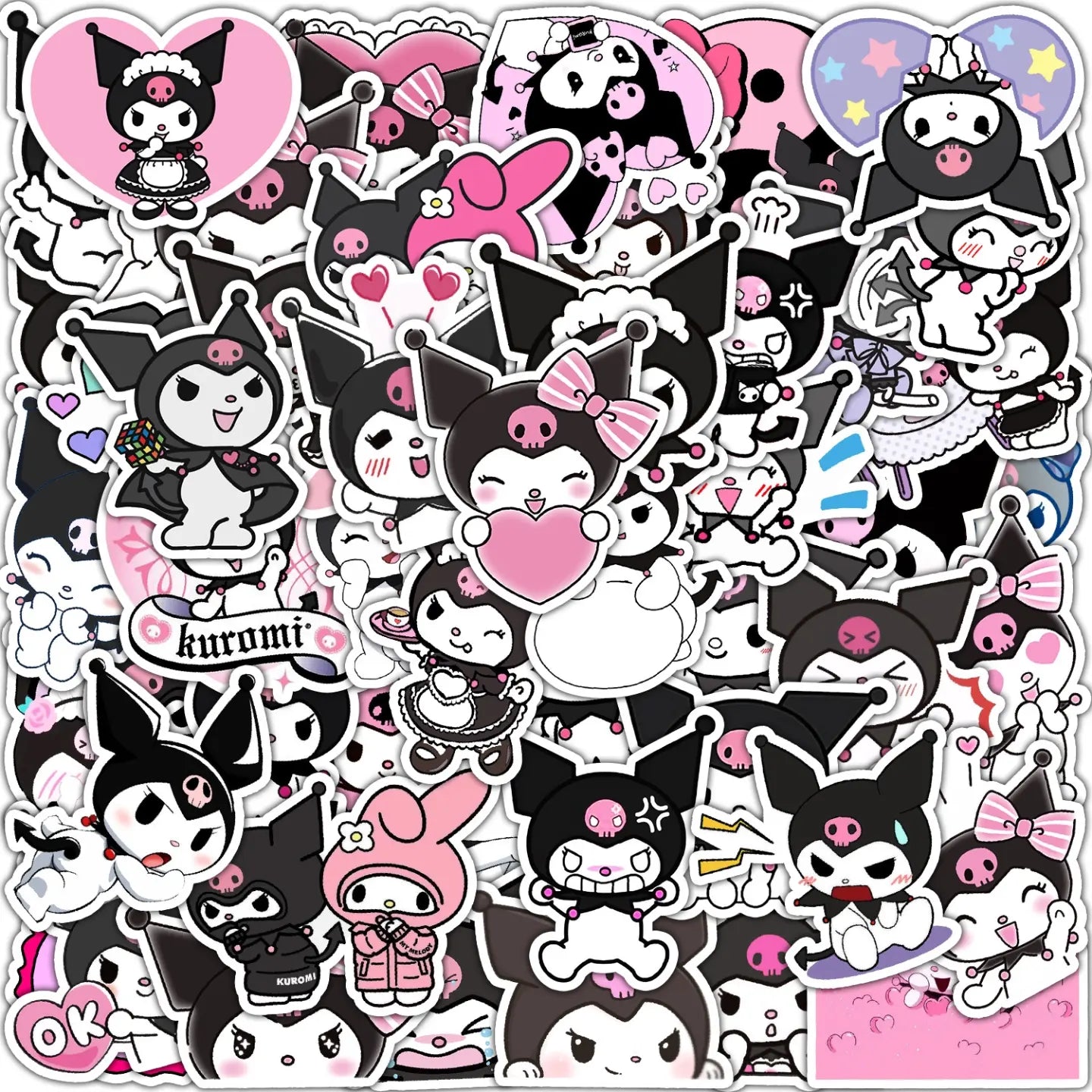 Pack de 5 Stickers Kuromi (haute qualité)