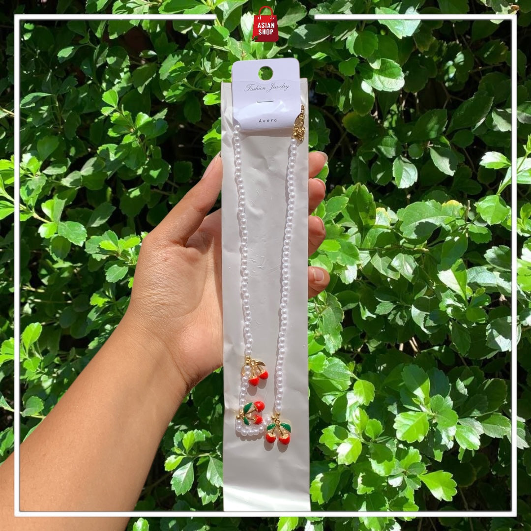 Collier en perle blanc Cherry