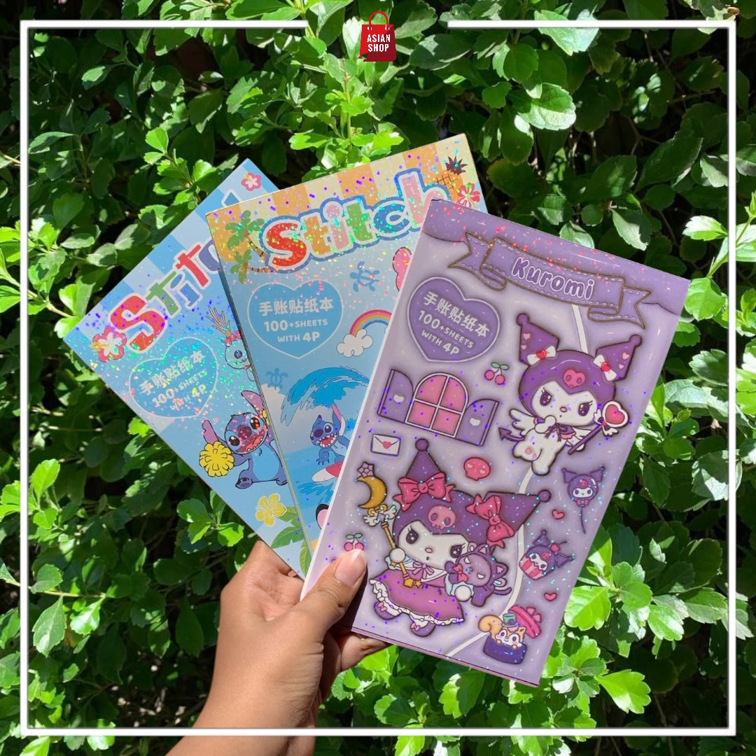 Carnet de 100+ stickers : Sanrio et Stitch