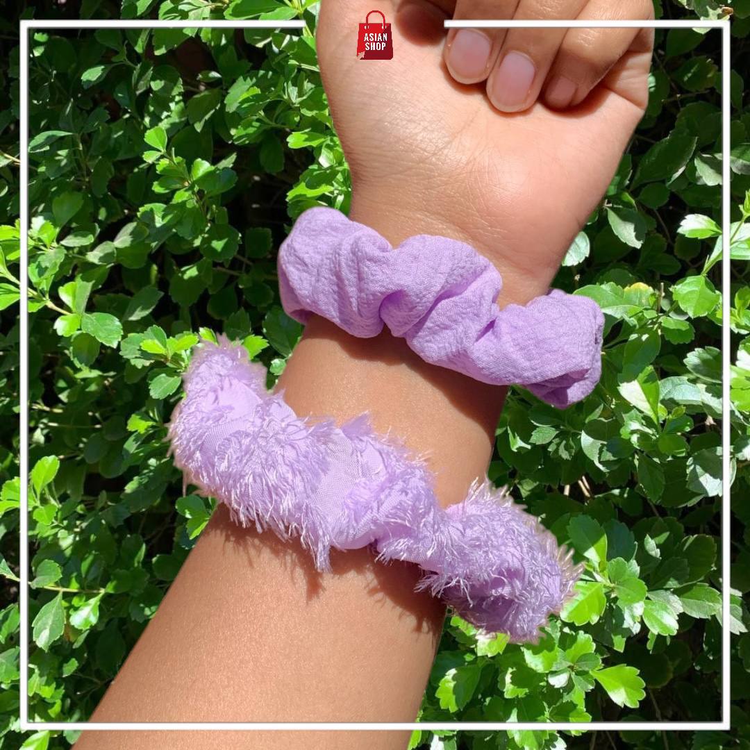 Chouchou de cheveux Pastel ( Rose, Mauve, Bleu ciel)